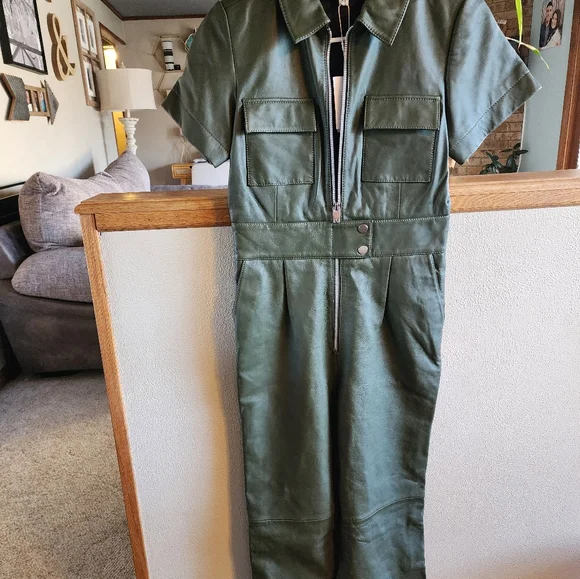 XS Leather Walter Baker Jumpsuit